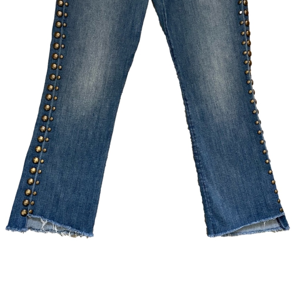 MOTHER Denim The Insider Crop Step Fray 32 Rough Stud - Picture 4 of 11